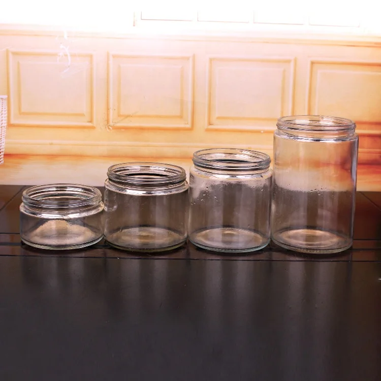 220ml 380ml 500ml 750ml hot sale glass honey jar frosted with Metal Aluminum screw Lid