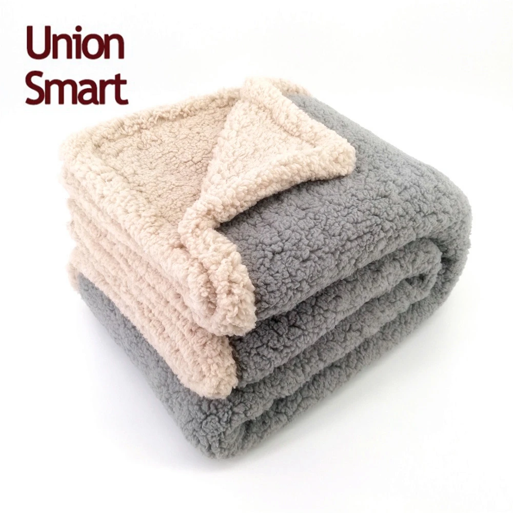 Очень теплые и уютные два боковых шерпа плед