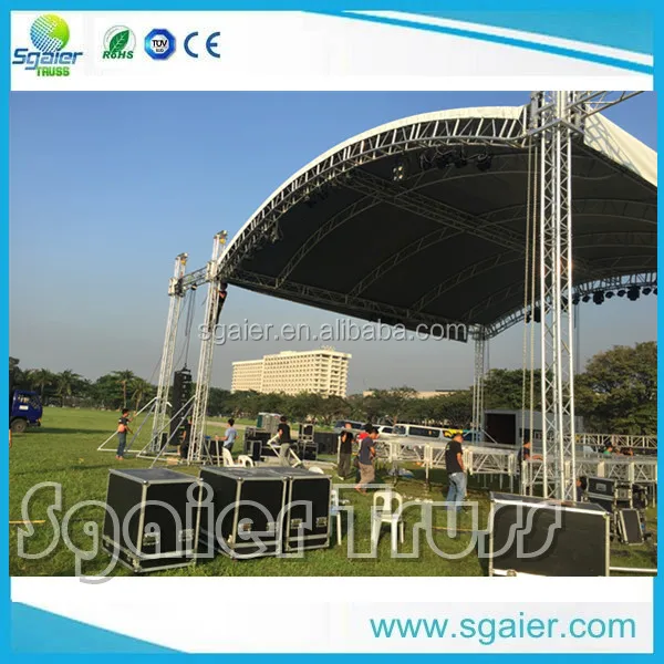aluminum arc roof truss design for covering stage