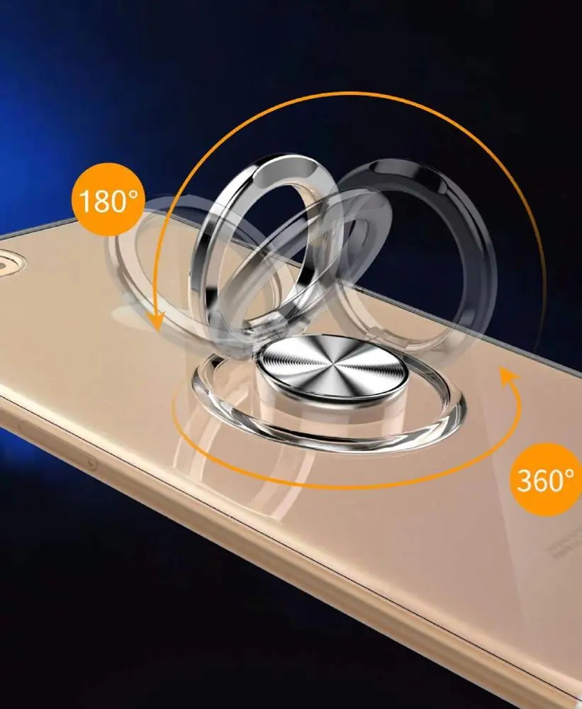 Для Сяо Mi 8SE 6X2 S 9 Redmi 7 Примечание 7 360 Вращающийся кольцо подставки Стенд противоударный Защита тонкий прозрачный чехол