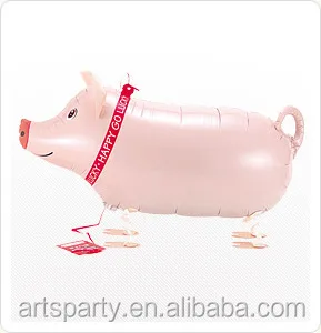 walking Pig foil balloon party decoration walking pet animal balloon