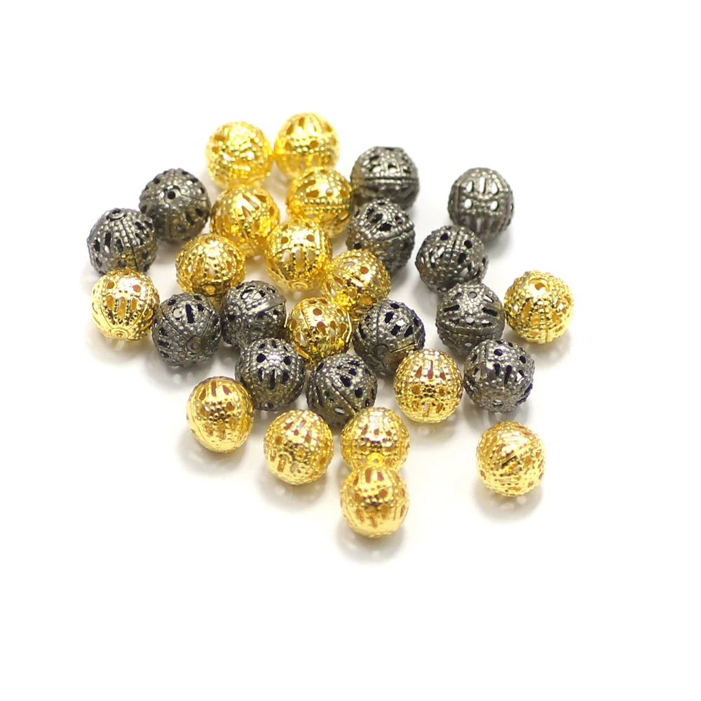 Фурнитура для изготовления ювелирных изделий из мелких металлических бусин, 8 мм