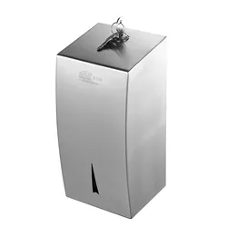 Hotel Restaurant mini Wall mounted Interfold Stainless steel brushed mirror Toilet tissue paper hand towel dispenser holder