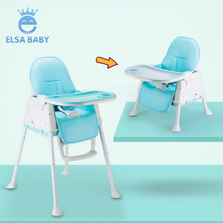Hot Adjustable portable  Baby Infant Toddler Feeding Booster Seat Folding Blue High dinning Chair
