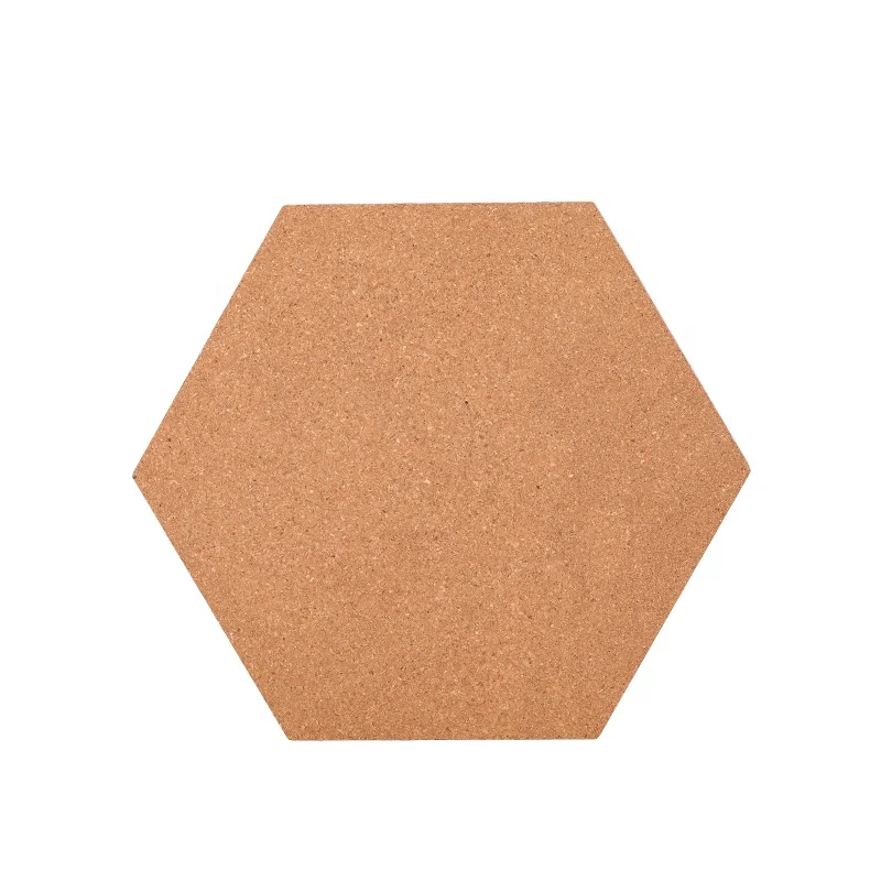 
8mm Custom Thickness Bulletin Push Pins Message Cork Sheet Tiles Board with Glue for Memo Hexagon Shape 