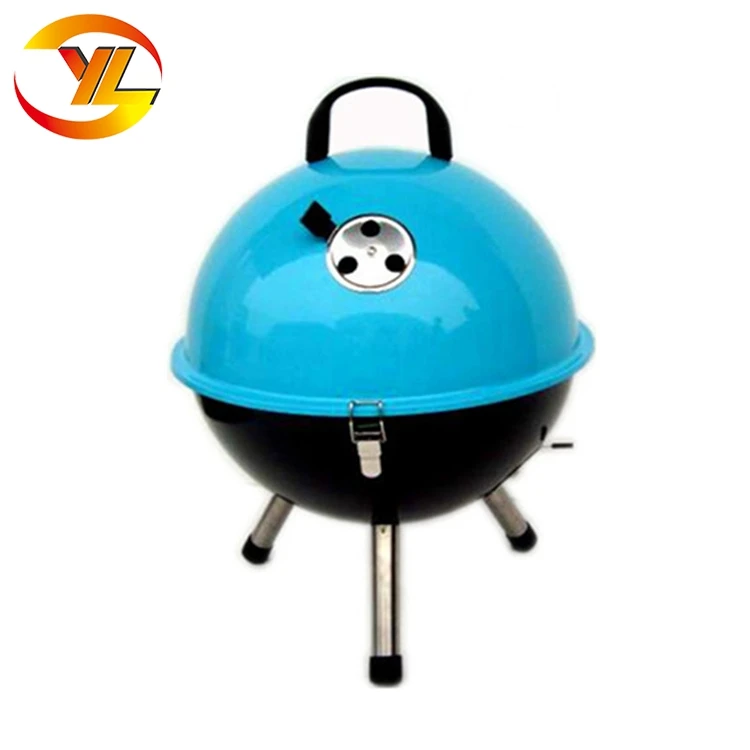 wholesales 12 14 inch portable charcoal bbq grill round mini ball shape iron collapsible tabletop small camp picnic hiking stove
