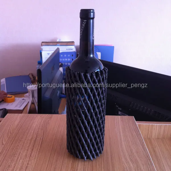 
20x7cm Fruit And Wine Bottle Packaging Black Protective Packing Foam Mesh Sleeve Net 