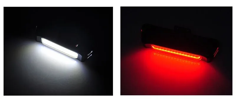 Rechargeable COB usb bicycle led light with max output 250 lumens bike tail lightens
