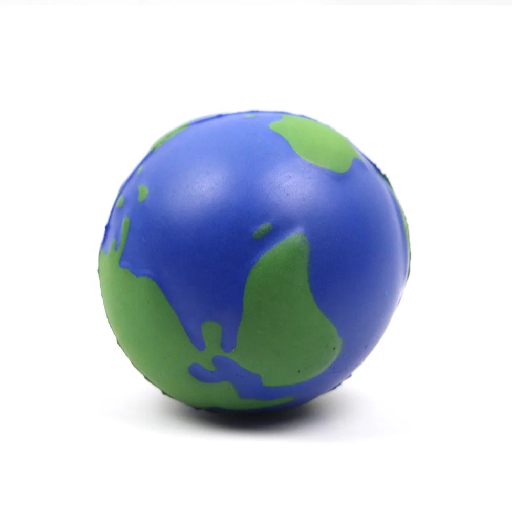 Hot selling PU earth globe stress relief toys custom logo PU foam ball