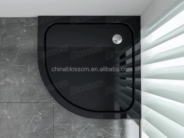 Bathroom Low Slim Quadrant Cheap Sector Portable Resin Fiberglass White ABS Clear Acrylic Shower Tray With Drain
