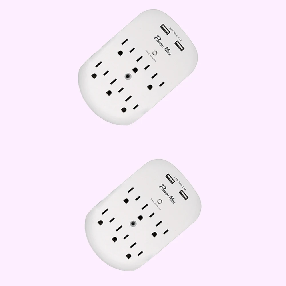 Best Quality 2021 hot sell wall tap Surge Protector 6 sockets Smart plug power strip USA extension socket 3 outlet and 2 USB