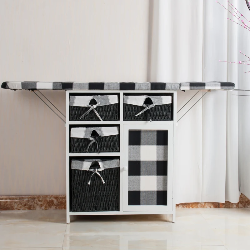 3 laundry baskets bathroom folding ironing board cabinet table with storage drawers