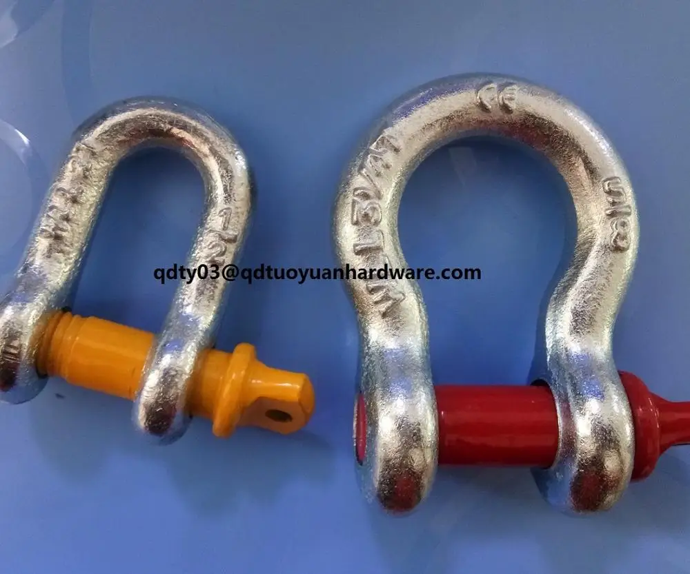 U.S type  drop forged Straight Shackle U type Shackle G-210 Lifting D shckle Chain shackle