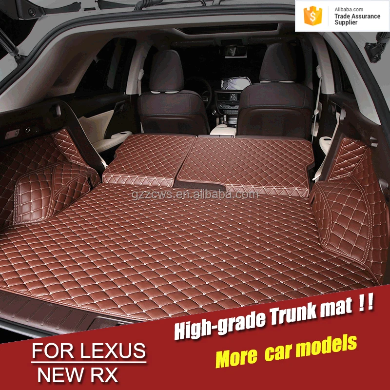 3D leather durable car trunk mat newest Version PU Leather Trunk Floor Mat For LEXUS RX 2016 Interior Trunk Floor Pad Carpet Mat