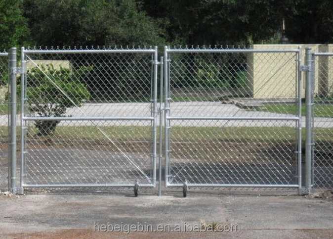 cheap price Galvanized PVC Coated Diamond Wire Mesh chain link fence fabric Gate for sale