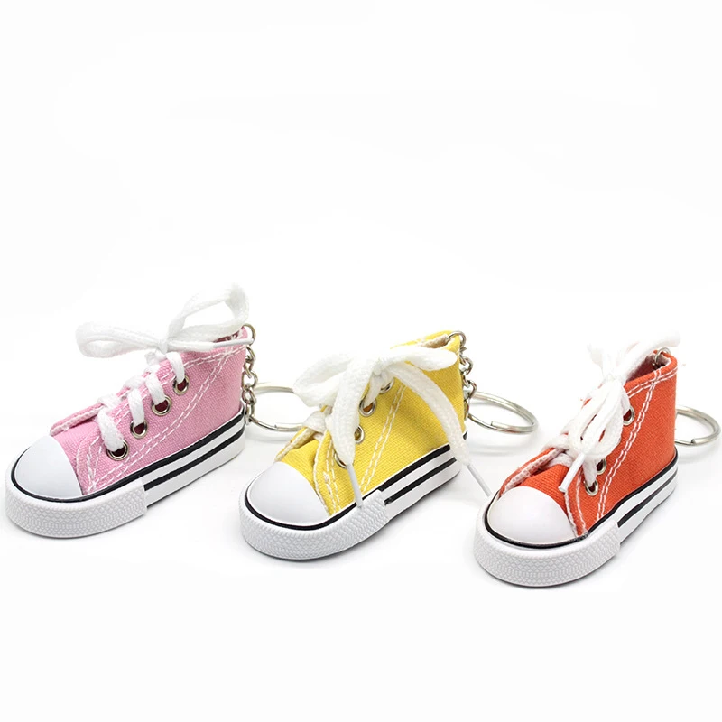 Wholesale customizable Cute Academic style Cotton Canvas Shoes Key Chain Promotion Creative Keychain Gift Keychain
