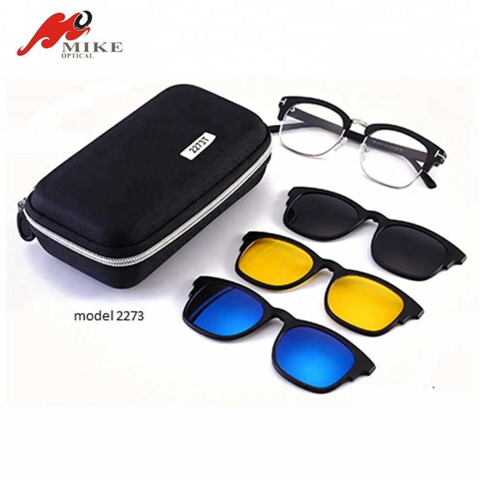 TR90 frame TAC lens magnetic clip on sunglasses with case
