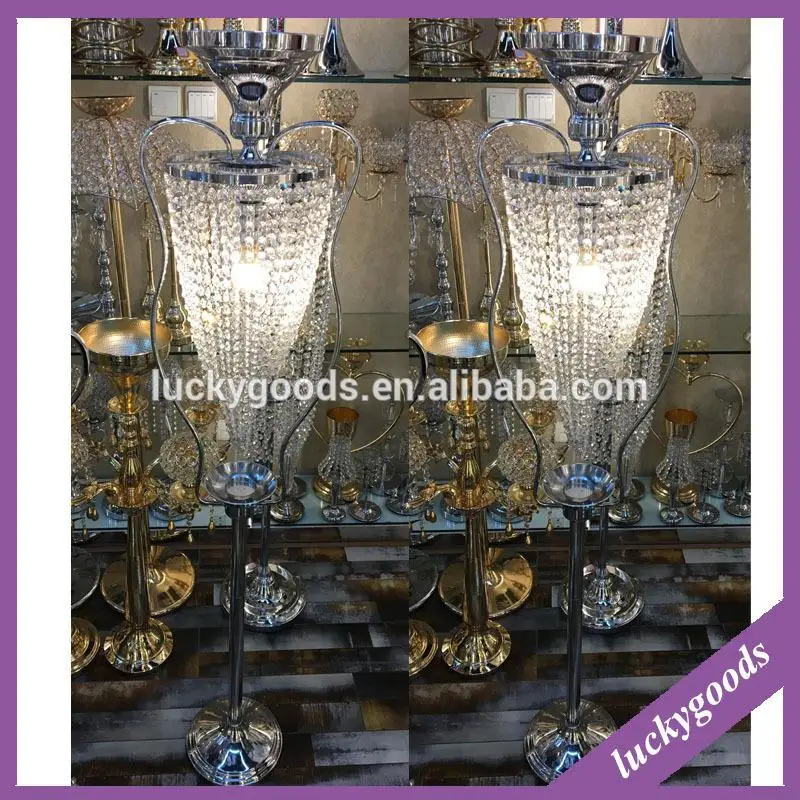 
1.5m luxury artificial flower arrangement tall crystal flower stand wholesale 