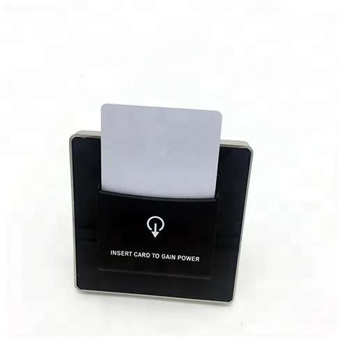 Black Color Metal Frame 13.56Mhz 125Khz  Card Key Energy Saving Switch For Hotel Guest Room