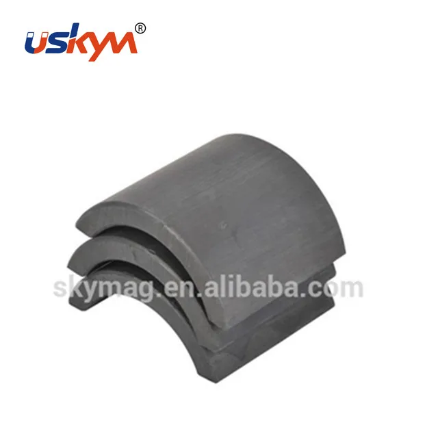 Arc hard ferrite magnets for starter motor of motorcycles