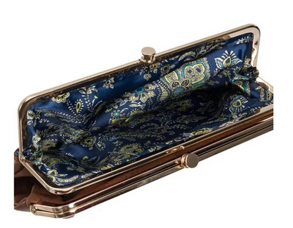 Classic Vegan Leather Clutch Wallet Bag with two compartments