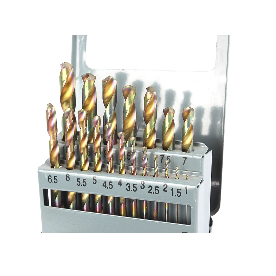 
rainbow 19 pcs hss drill bits with M2 material 