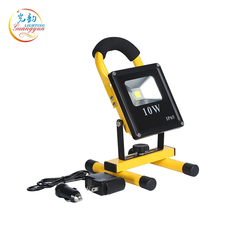 12V Portable 10w 20w 30w smd led battery operated red blue light flash rechargeable floodlight