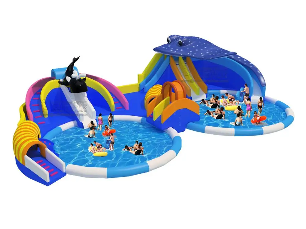 NEW inflatable Manta water park mobile aqua park equipment cheap inflatable water park