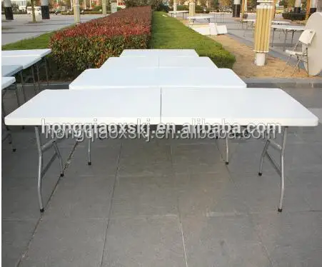 2022 cheap 6 feet blow mold table fold in half/ table fold up in the car/outdoor cheap camping fishing table