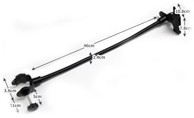 Double Clip Camera Mount Flexible Arm Gooseneck
