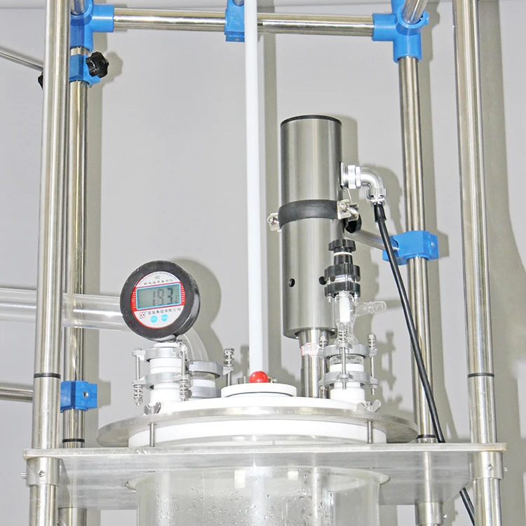 Chemical glass reactor with ultrasonic wave system