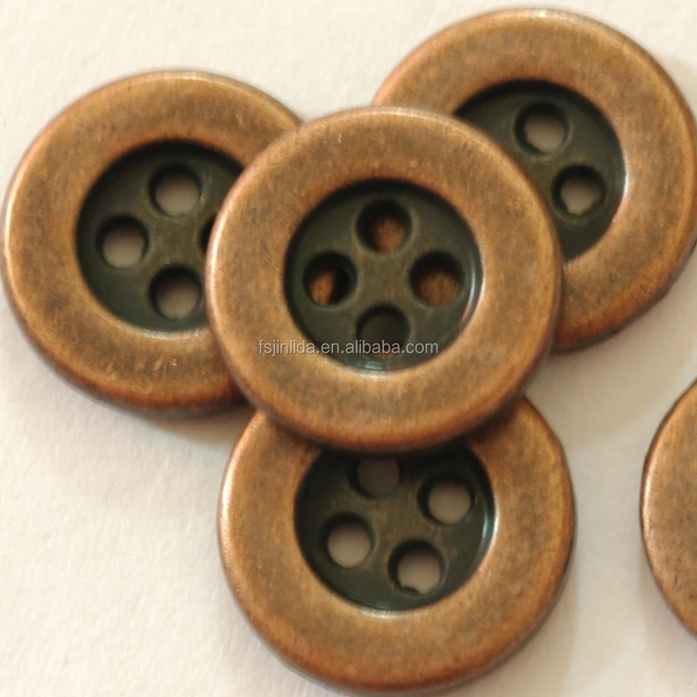 new style 15mm 4 holes metal sew button for custom shirt button