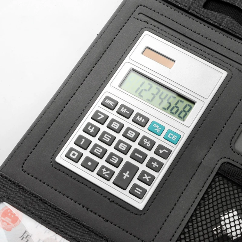 Business Professional Portfolio Multi-function PU Leather Canvas File Folder with Magnetic Closure