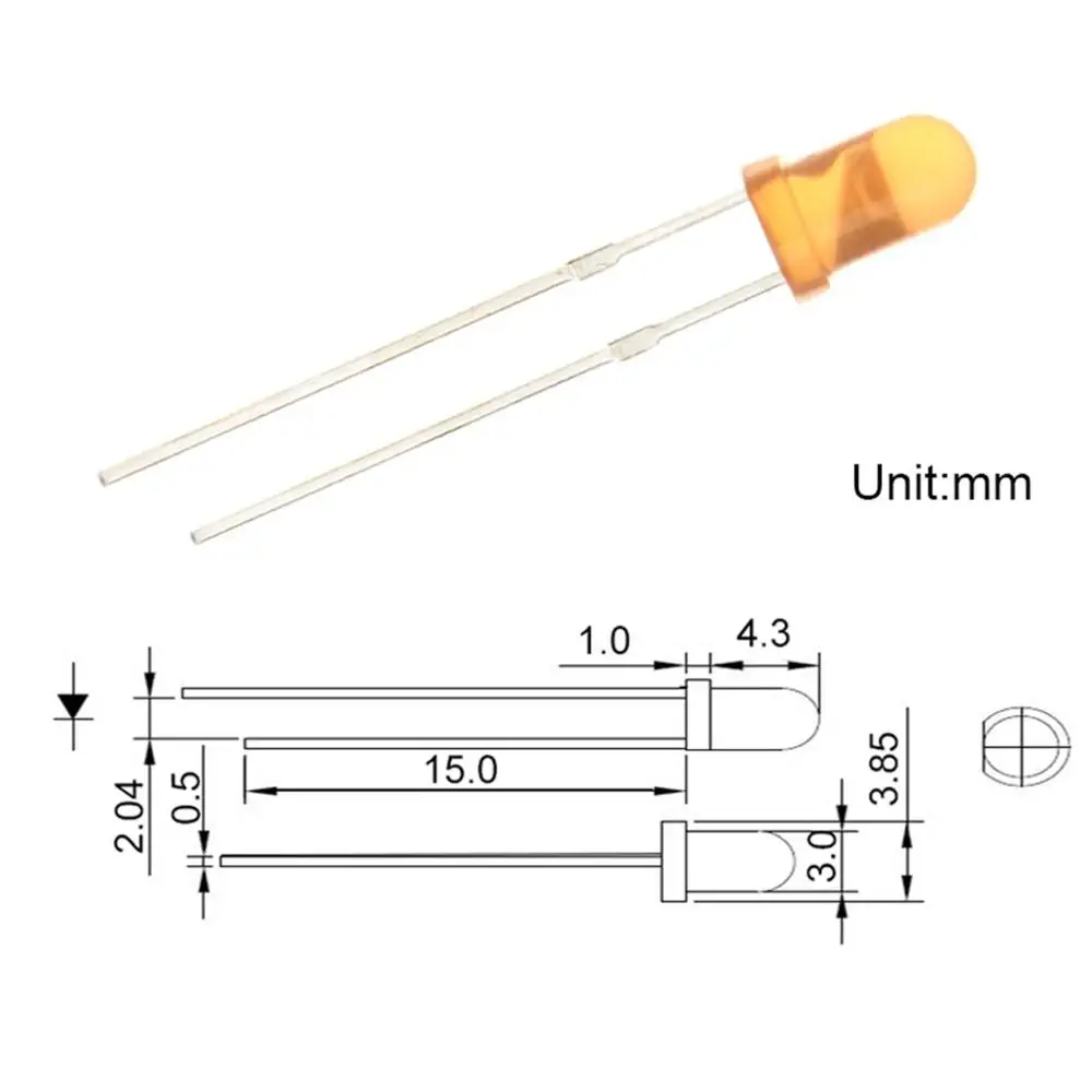 High lumens DIP 1500nm 3000nm 8000nm 1.8-3.2v round led diode