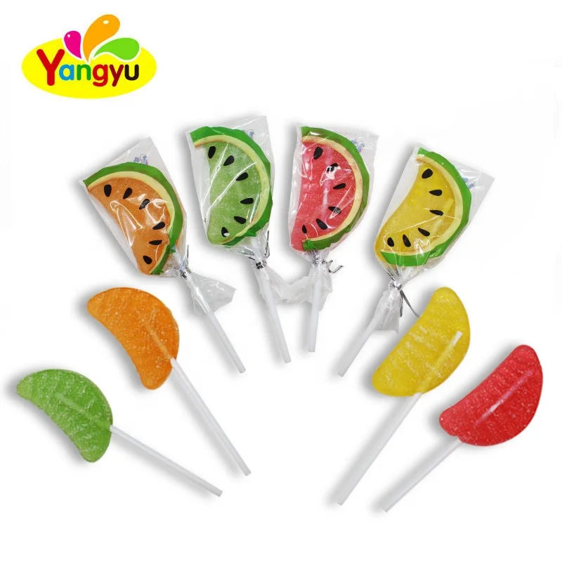 Cheap Popular Watermelon Shape Soft  Lollipop Candy