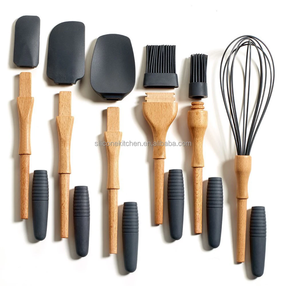 
Popular food grade cooking silicone spatula set 