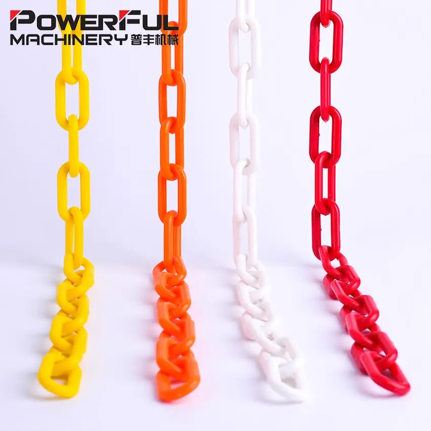 Yellow And Black Safety Barrier Traffic 6mm Plastic Chain For Traffic Cones