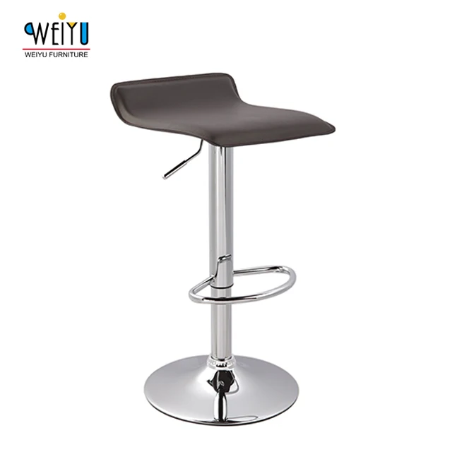 DH Seat Swivel Adjustable Footrest Chrome Base PVC bar stool black