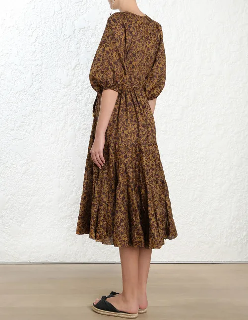 2019 Long Tiered Midi V neck Skirt Adult Age Group Resort Beach Dress Wholesale Women