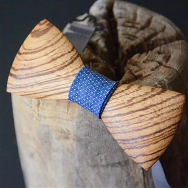 March Expro  MBT217 wholesale handmade custom logo self tie zebrawood wooden bow tie
