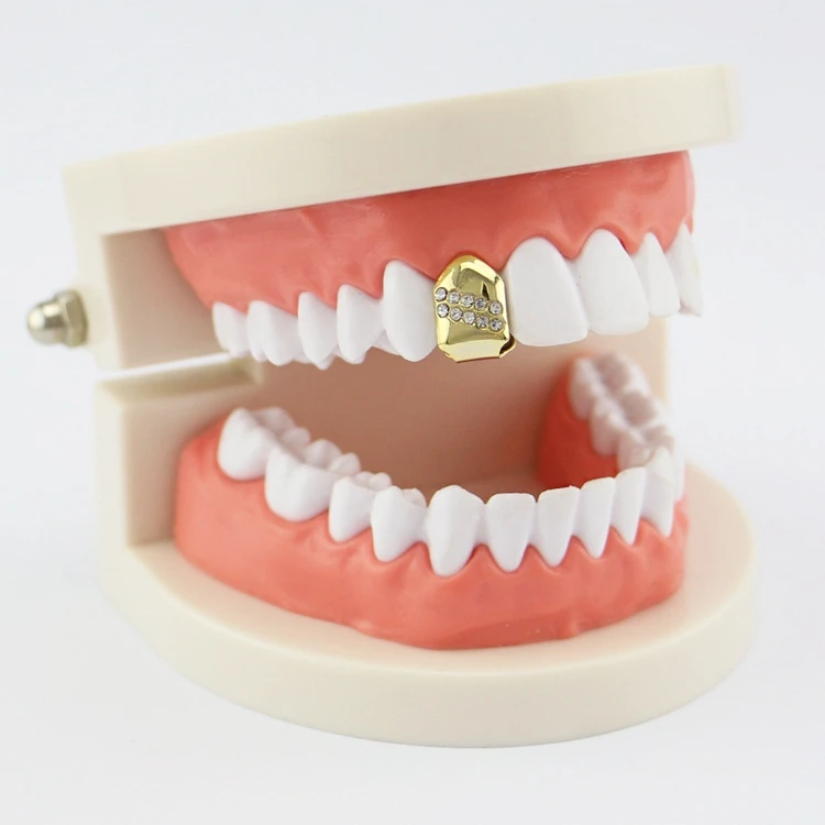 Fashion Grillz Factory Price Teeth Real Gold Color Top