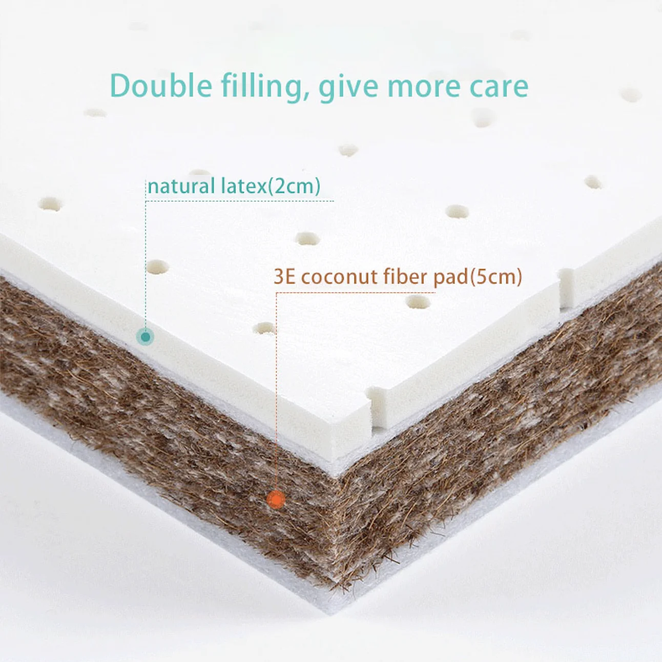 Матрас KUB из кокосового волокна диаметром 7 см, круглый детский матрас, удлинитель для детского матраса