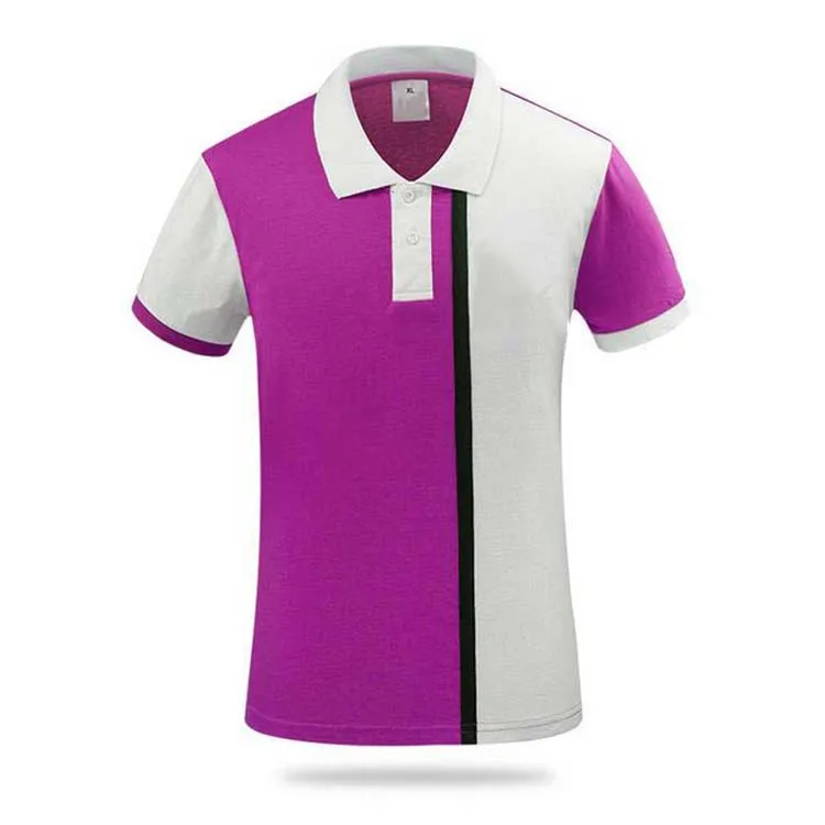 Wholesale custom polo shirts polyester spandex men Two Tone Color Golf Polo shirt