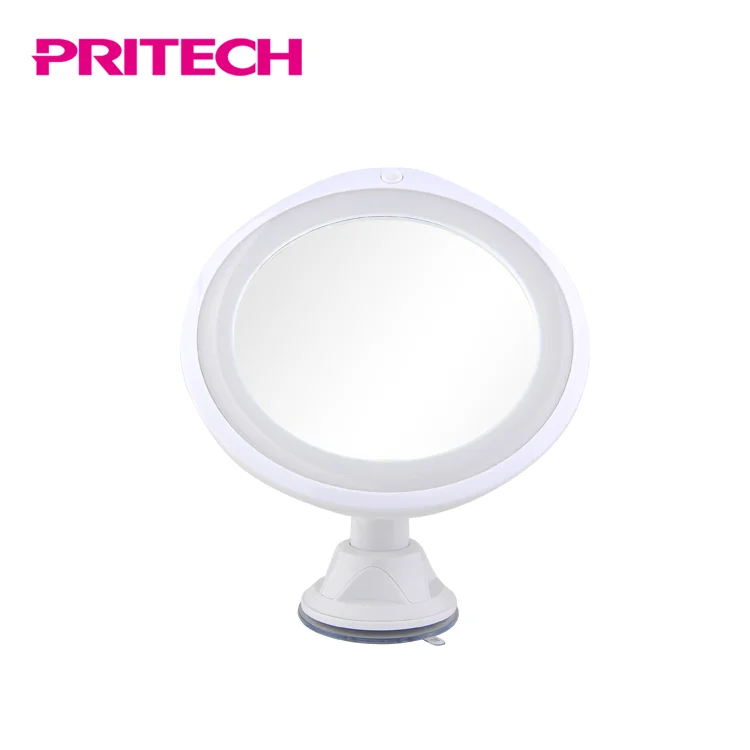 PRITECH 360 Degree Swivelling Cordless Design Led Suction Cup Cosmetic Bath Mirror