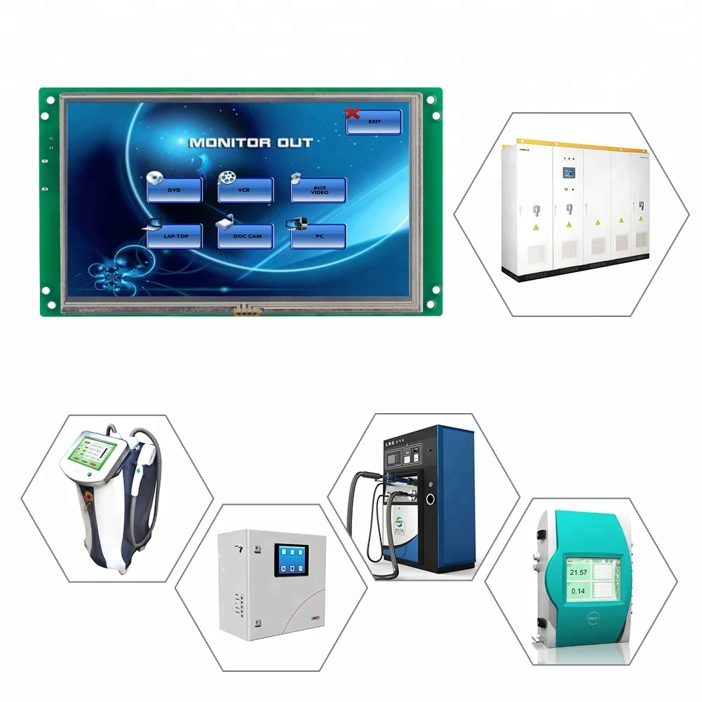 
7 inch 800x480 TFT LCD Display with Program and Controller Board Support Any Microcontroller 