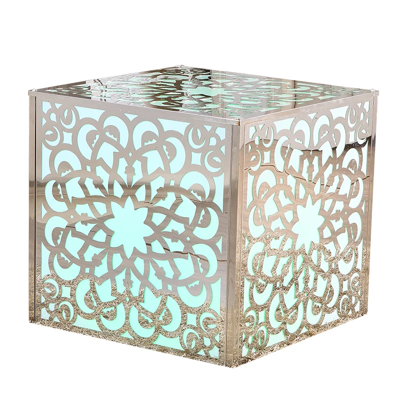 
Stainless steel with led light table set party used 