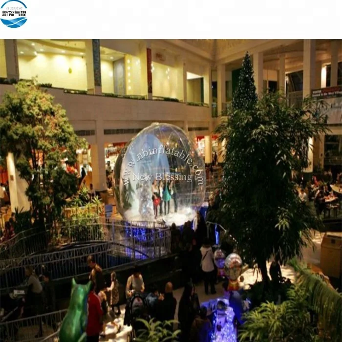 Заводское высокое качество Рождественское украшение гигантский надувной снежный шар индивидуальный фон