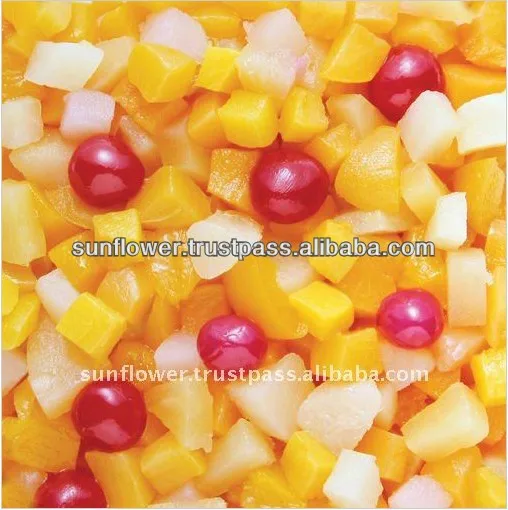 Tropical fruit Mix Canned Premium Tropical Cocktail fruits in light Syrup Product of Thailand  Canned