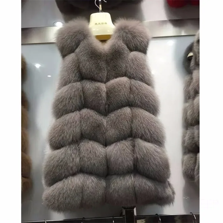 2019 Top fashion factory price beautiful and comfortable fur jacket faux /fake fox fur vest for women