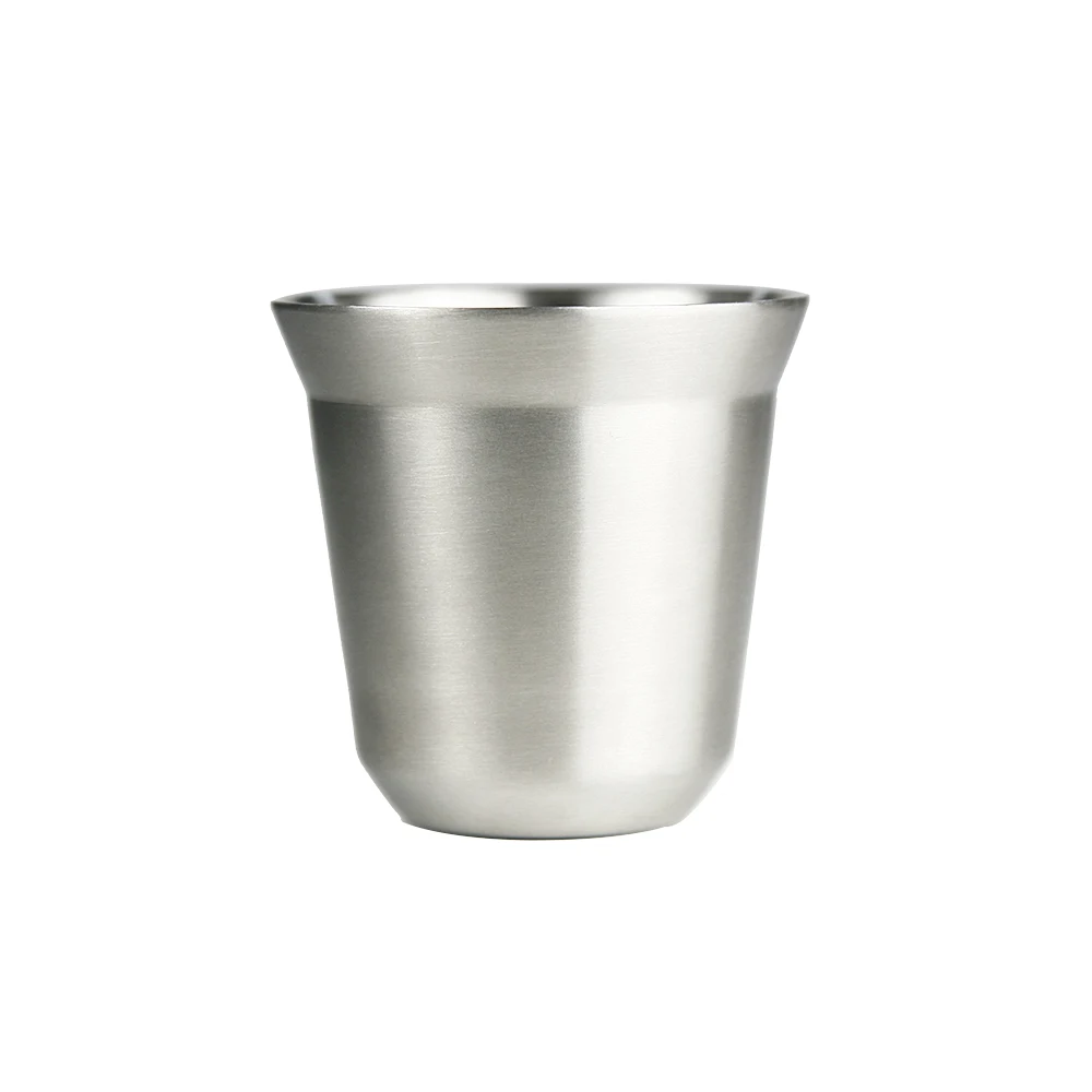 Изолированная чашка для эспрессо с двойными стенками из нержавеющей стали, кофейная чашка, кофейная кружка